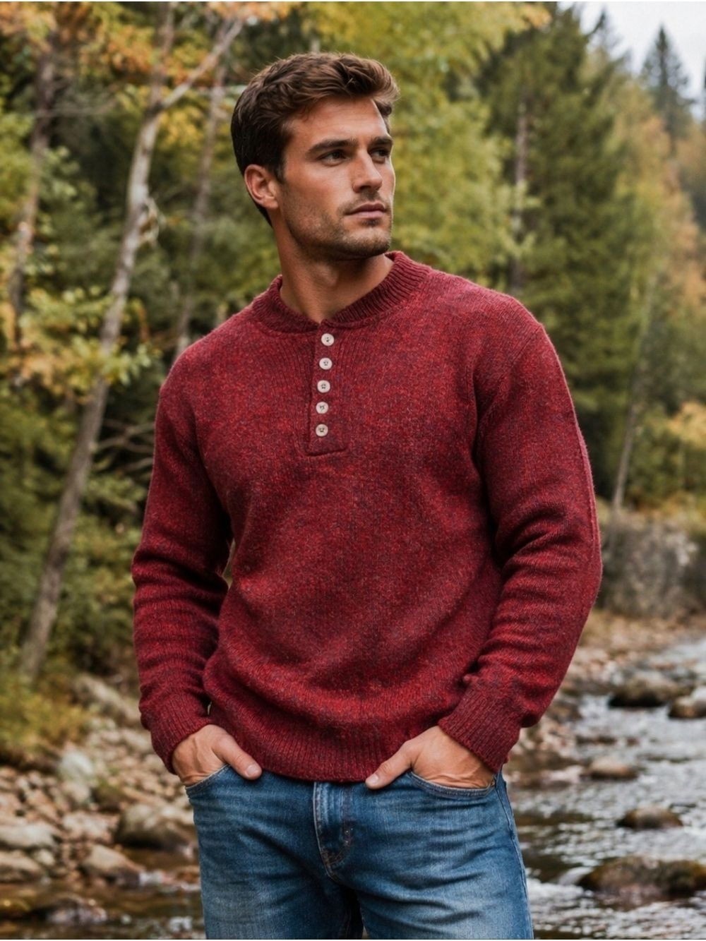 MEN'S VINTAGE GANDER MOUNTAIN WOOL BLEND FIRESIDE SWEATER LARGE MADE IN USA